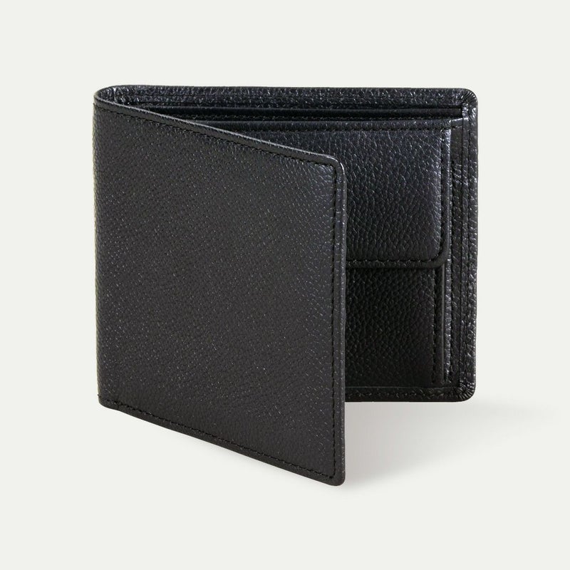 二つ折り財布(小銭入れあり)_ホールブラック