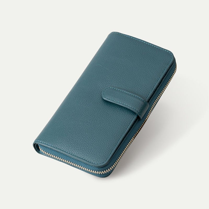 ダブル長財布_ティールブルー