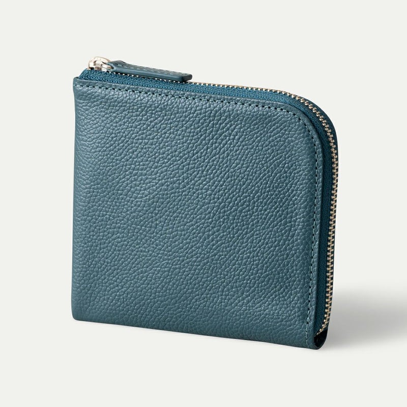 Ｌ字ファスナー財布_ティールブルー