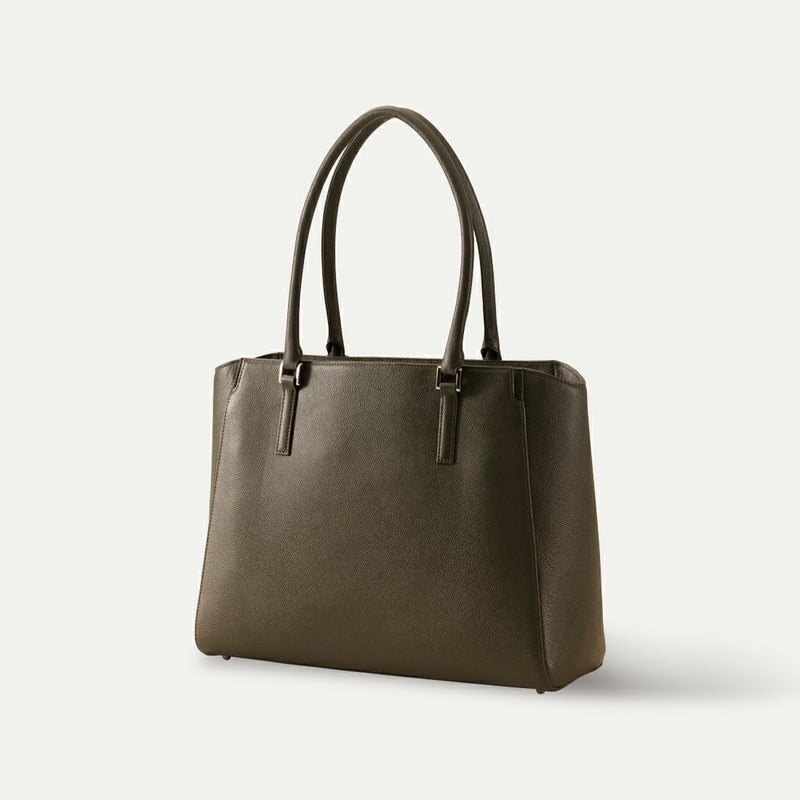 ビジネストートバッグ(トラピゾイド)_ブラックオリーブ