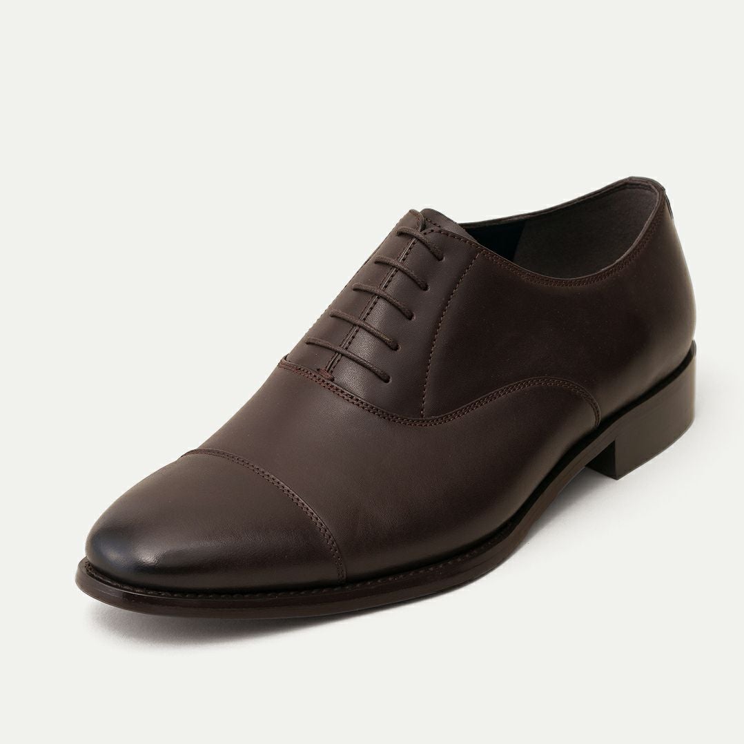 ビジネスシューズ(プレーントゥ・外羽根式・レザーソール)：ダークオーク