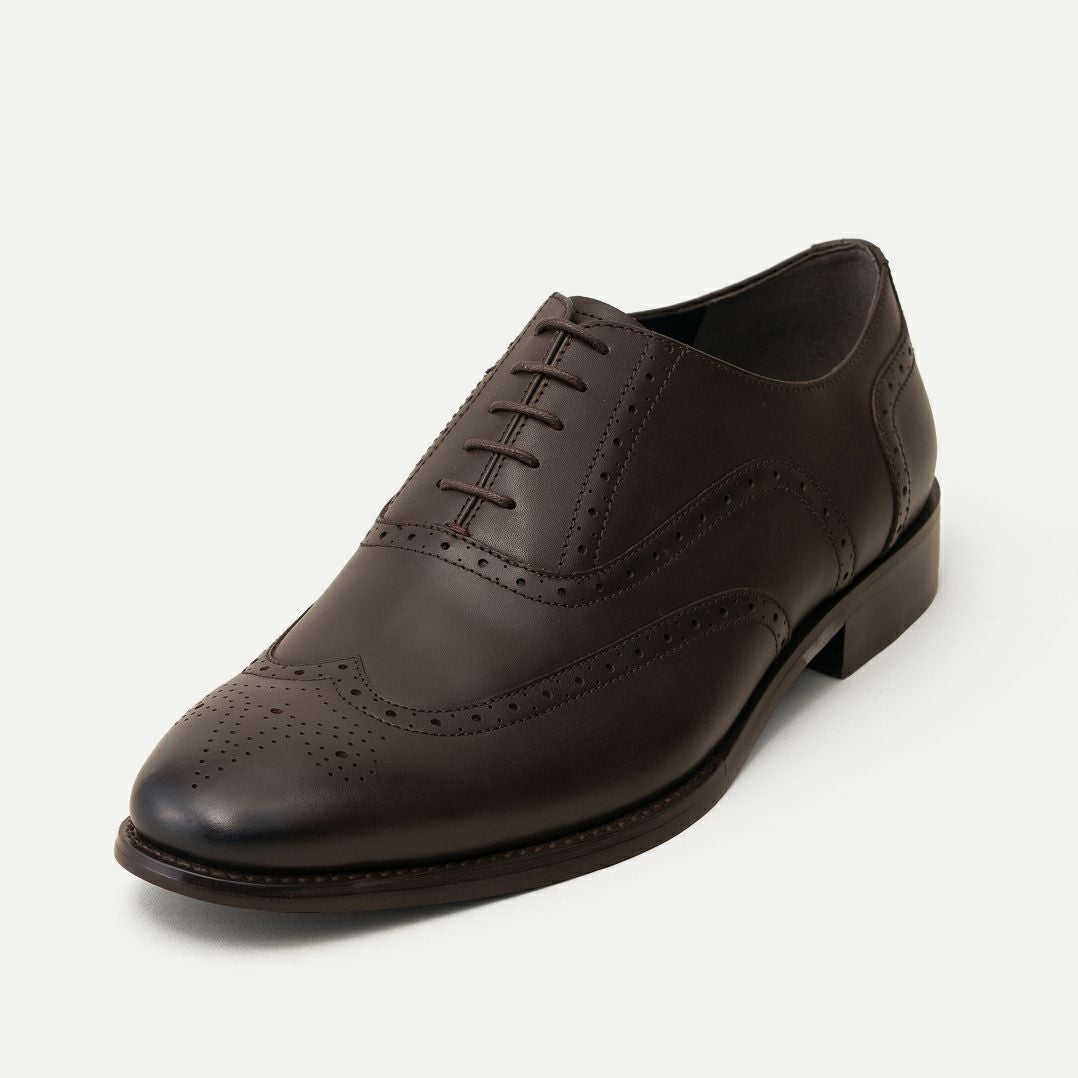 ビジネスシューズ(ウィングチップ・内羽根式・レザーソール)：ダークオーク
