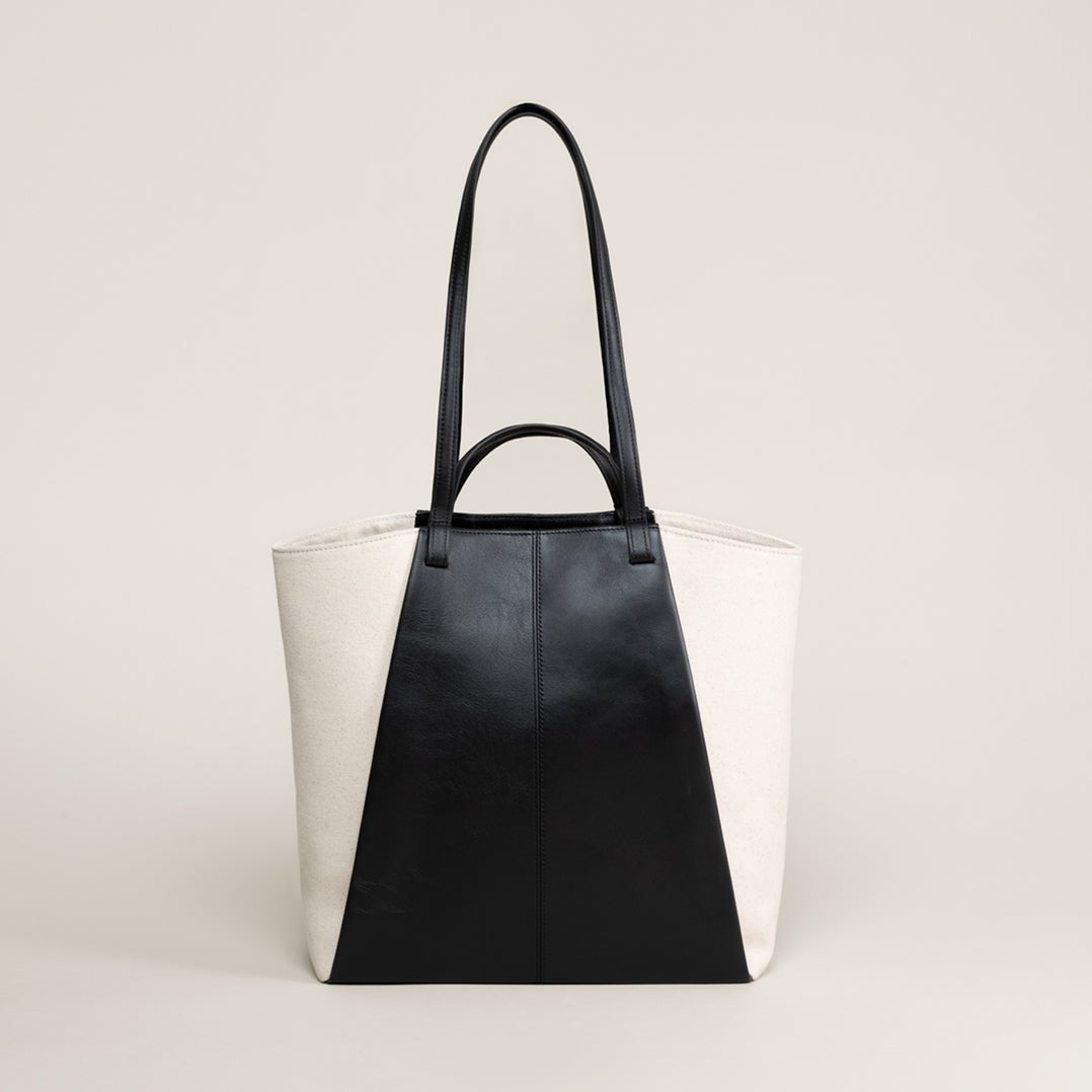 キャンバス トートバッグ(2ハンドル) キャンバスホワイト×ブラック