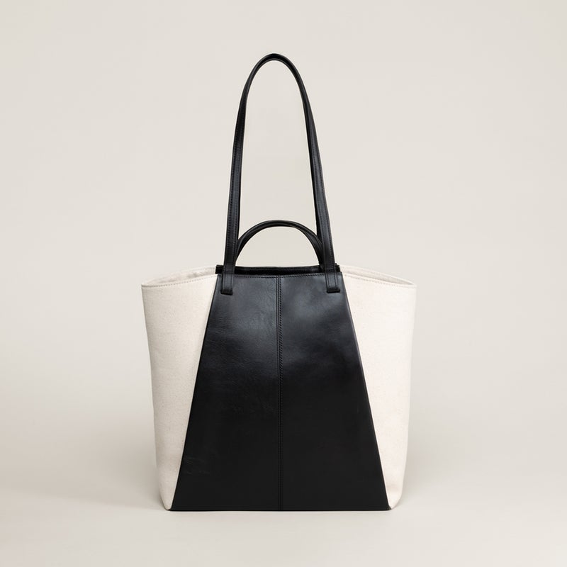 キャンバス トートバッグ(2ハンドル) キャンバスホワイト×ブラック