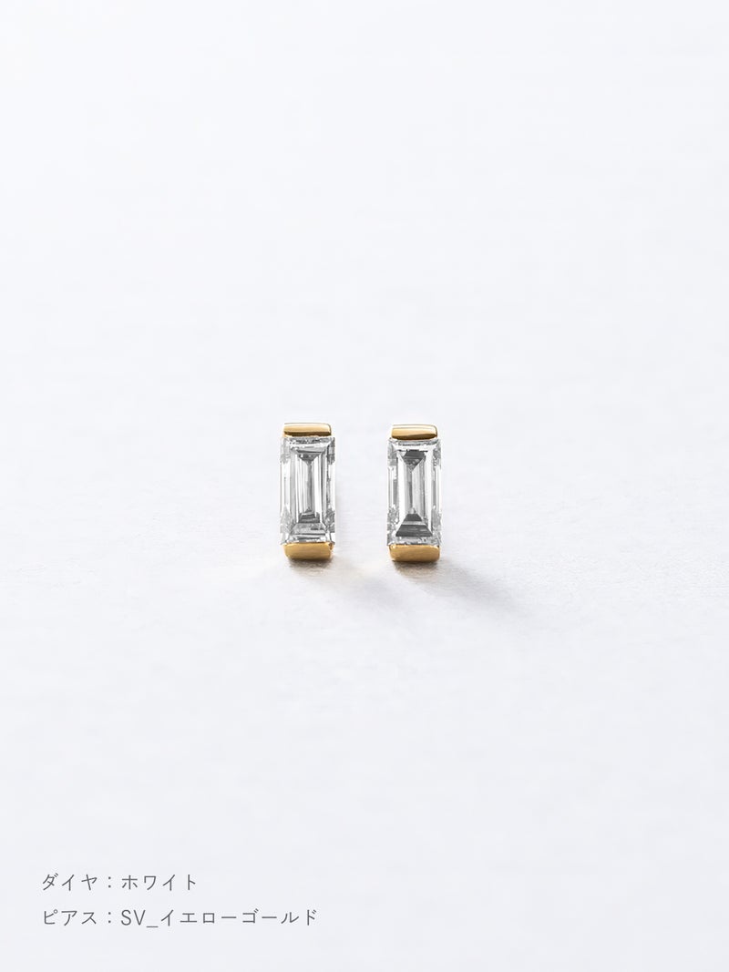 バゲットダイヤモンド ピアス | My Standard 30012_wh_svyg