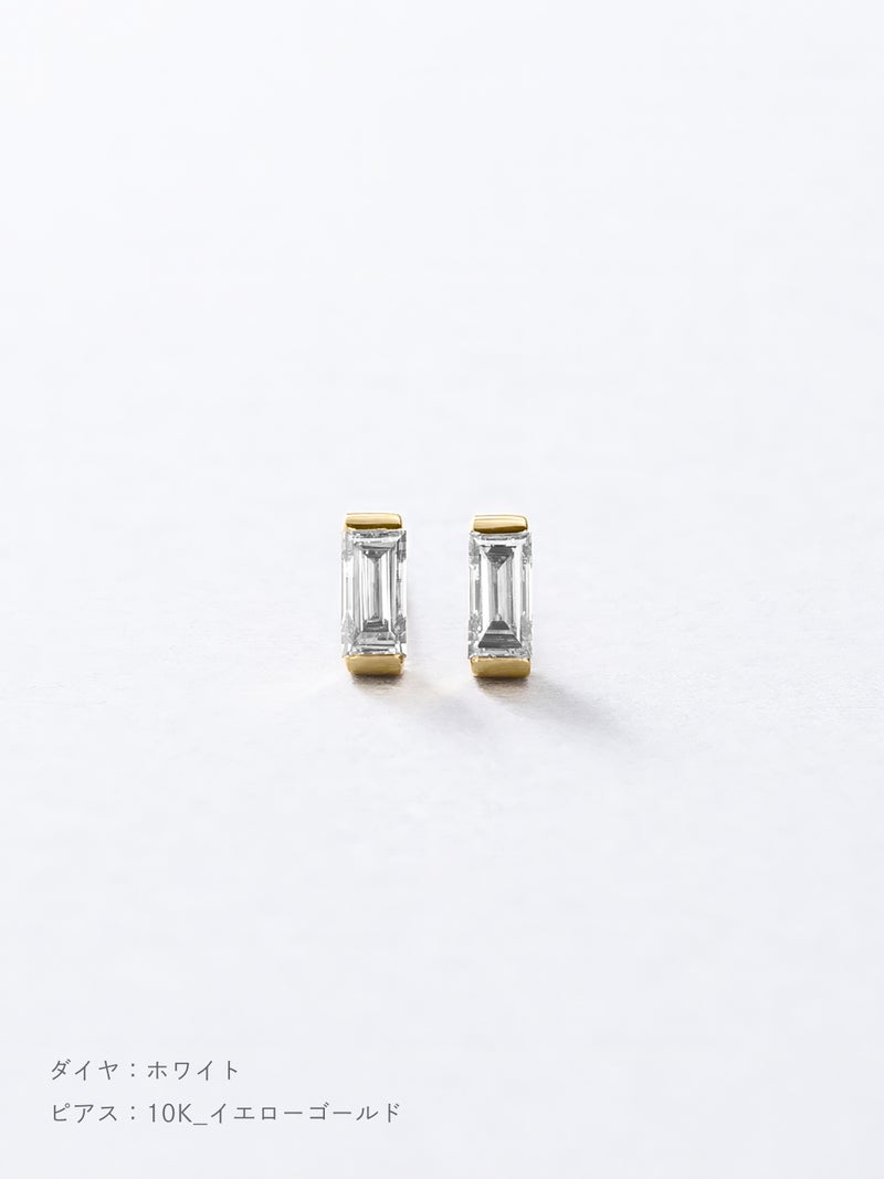 バゲットダイヤモンド ピアス | My Standard 30012_wh_10kyg