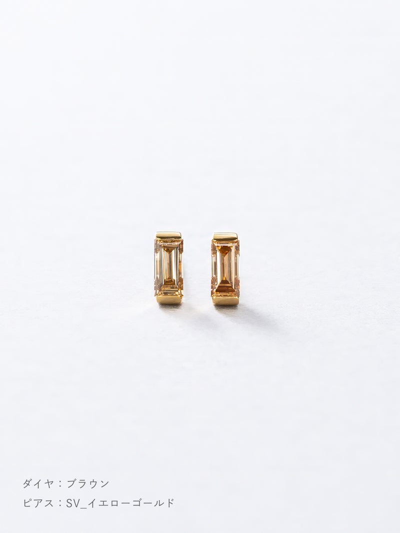 バゲットダイヤモンド ピアス | My Standard 30012_br_svyg