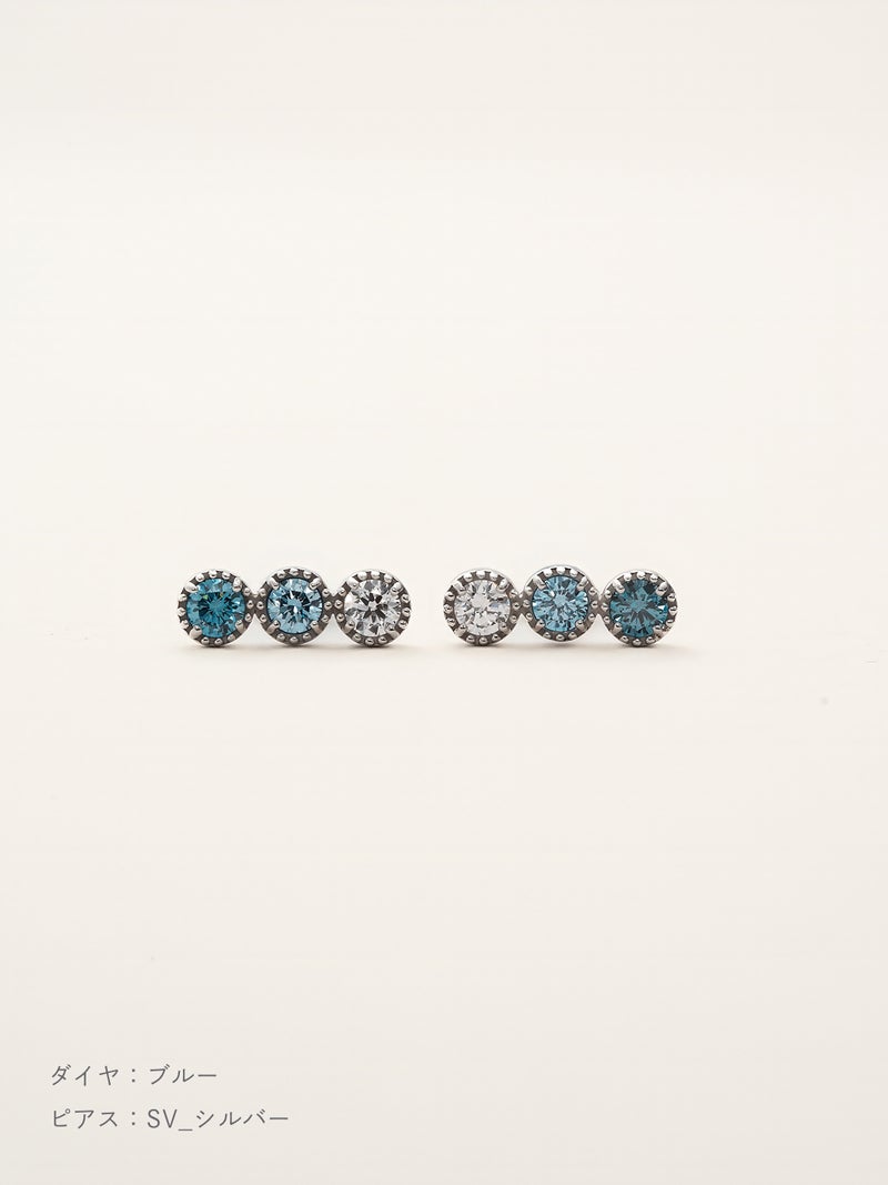 ダイヤモンド アミュレット ピアス | Little Voyage 30013_bl_sv