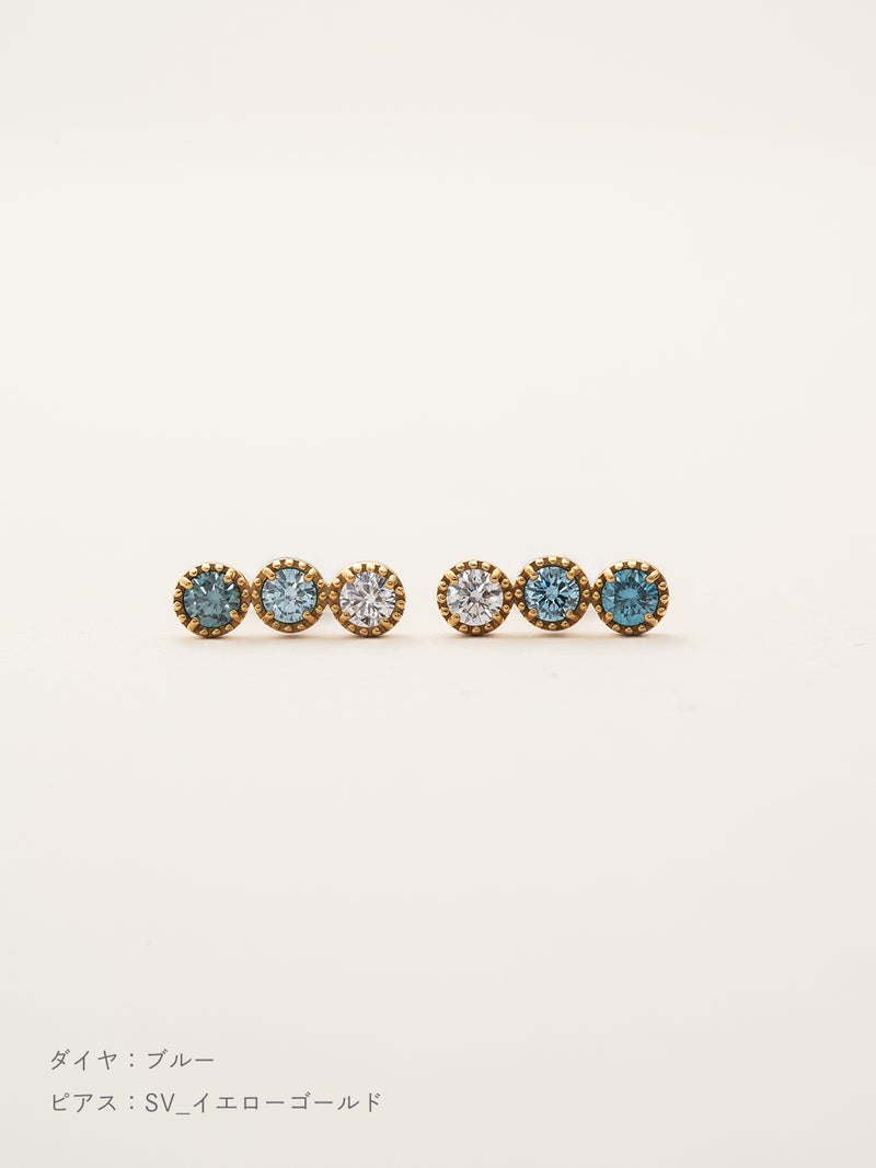 ダイヤモンド アミュレット ピアス | Little Voyage 30013_bl_svyg