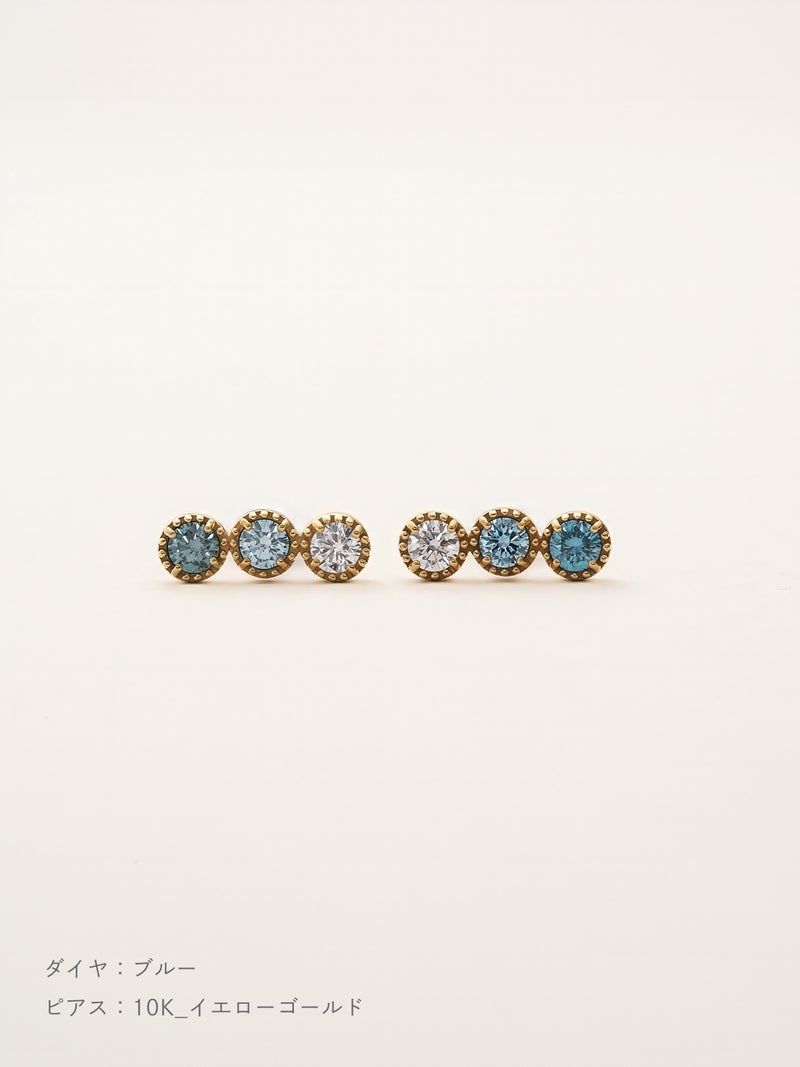 ダイヤモンド アミュレット ピアス | Little Voyage 30013_bl_10kyg