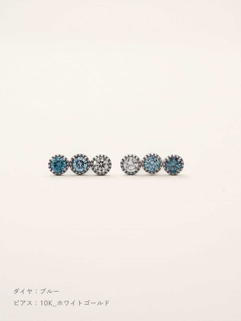 ダイヤモンド アミュレット ピアス | Little Voyage 30013_bl_10kwg