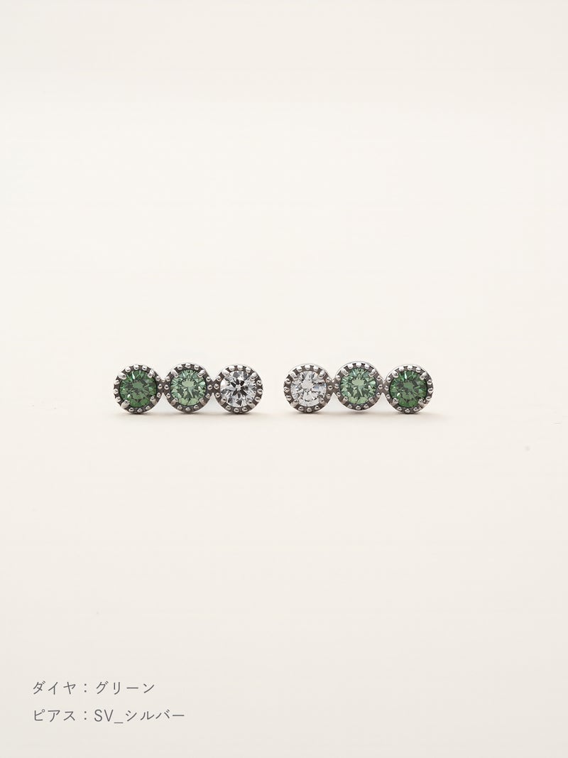 ダイヤモンド アミュレット ピアス | Little Voyage 30013_gr_sv