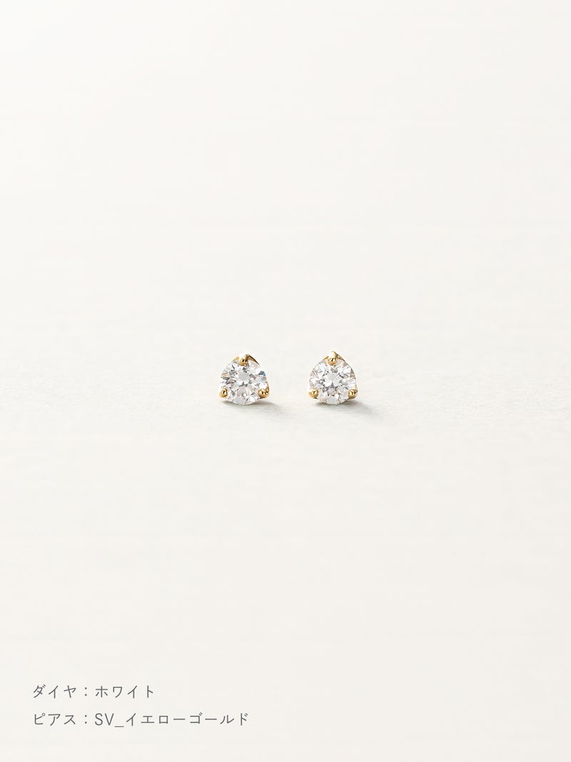 ダイヤモンド スタッズピアス | Little Voyage 30014_wh_svyg