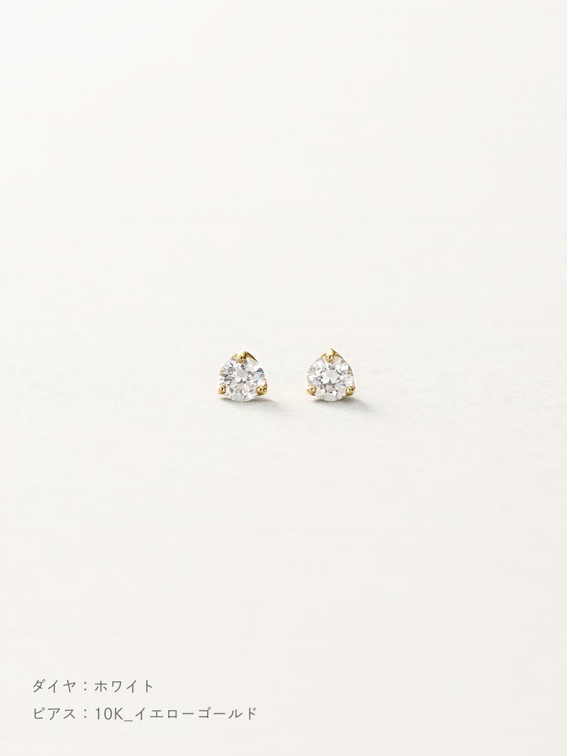 ダイヤモンド スタッズピアス | Little Voyage 30014_wh_10kyg