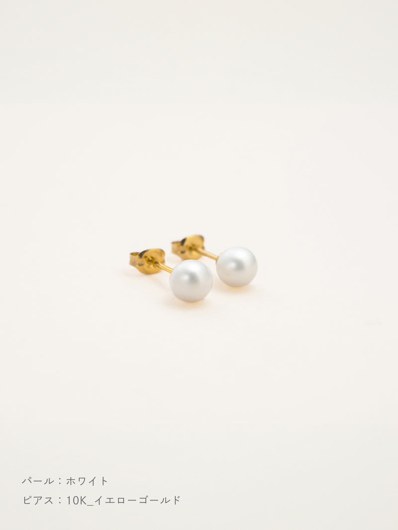 パール スタッズピアス | Little Voyage 30016_wh_10kyg