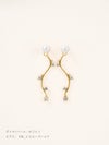 パール×ダイヤモンド ウェーブ ピアス | Little Voyage 30017_wh_10kyg